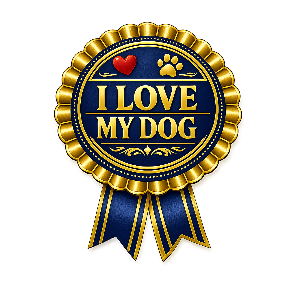 I Love My Dog certificate badge
