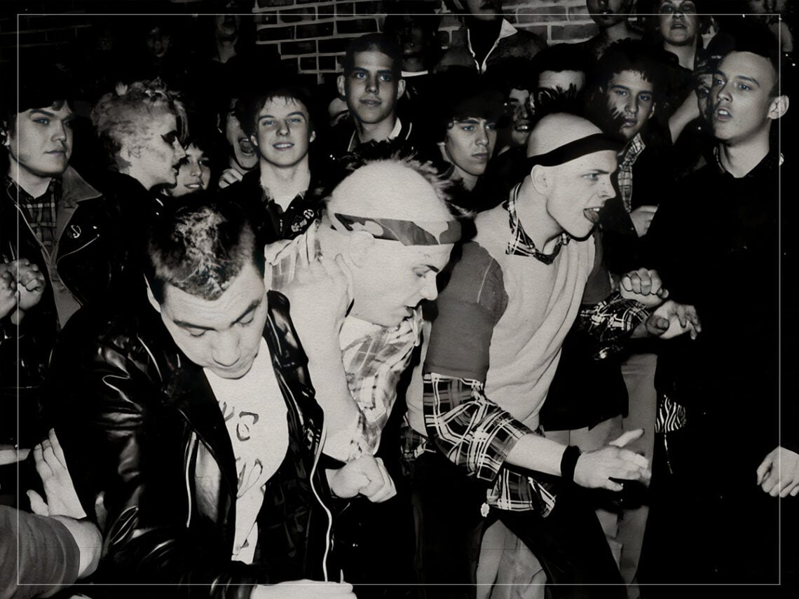 A roaring punk crowd